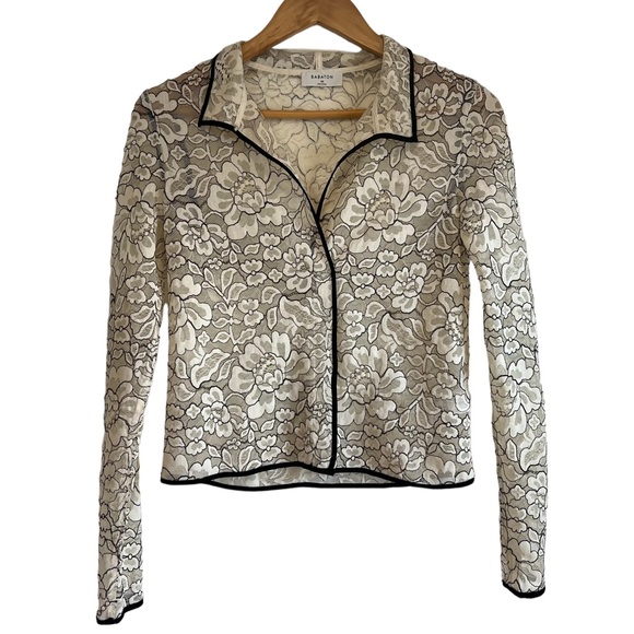 Babaton Aritzia Hopkins blouse in cream & black, size XS excellent condition - Picture 1 of 6